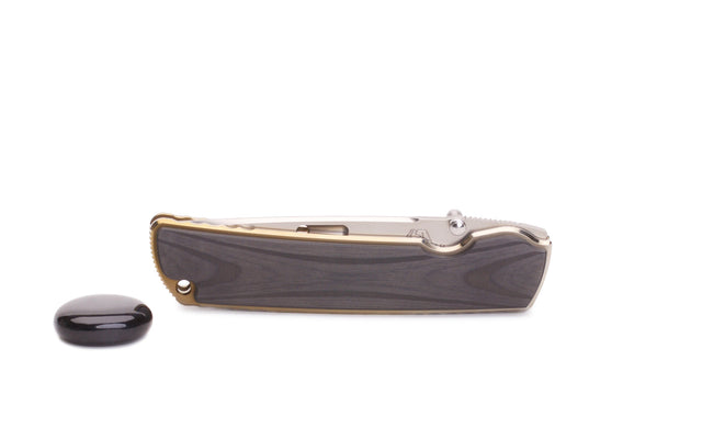 ROCKSTEAD, ROCKSTEAD HIGO Ⅱ X-CF-ZDP (Silver Gold), HIGO Ⅱ X-CF-ZDP (Silver Gold), ROCKSTEAD HIGO, HIGO, ROCKSTEAD Klappmesser, ROCKSTEAD folding knife, EDC Messer, EDC knife, Klingenstahl ZDP-189, blade steel ZDP-189, Taschenmesser, pocket knife